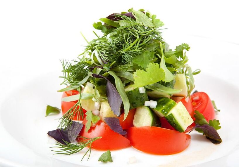 Salada de legumes para uma dieta hipoalergênica